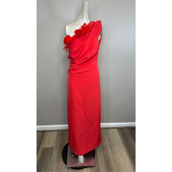 As It May Olivia Crepe One-Shoulder Midi-Dress Size US 16 $545 - Picture 6 of 11